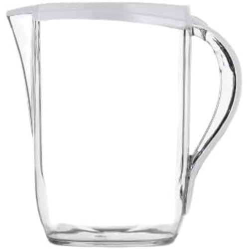 冷水筒 2 リットル 麦茶・お茶用 スリム大容量 耐熱 広口洗いやすい (2L,ホワイト)