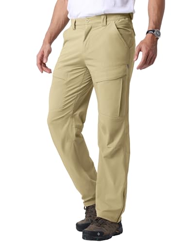 Mens Hiking Pants Quick Cool Dry Tactical Cargo Pants Outdoor Casual Work Waterproof Lightweight for Fishing Safari Camping