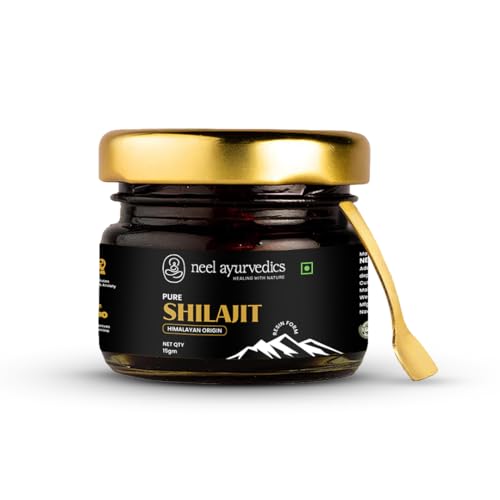 Neel Ayurvedics Resina de Shilajit, extracto puro de Shilajit del Himalaya, potenciador de energía natural, apoya la inmunidad, la desintoxicación y el bienestar general (15 g (paquete de 1)