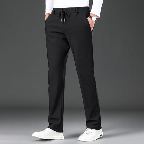 DESKABLY Mens Casual Pants Elastic Waist Stretch Straight Fit Pant Golf Pants Quick Dry Athletic Workout Running Sweatpants3