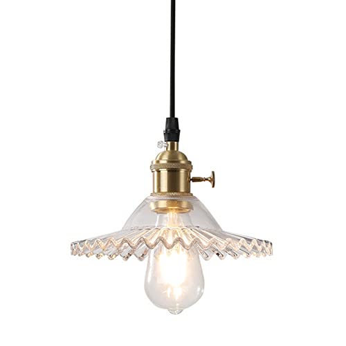 Lámpara colgante de cristal ajustable industrial E27 para iluminación de techo interior 2
