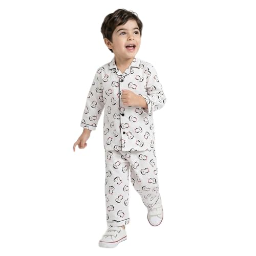 Image of CLAP Kids Cotton Printed Full Sleeves Night Suit