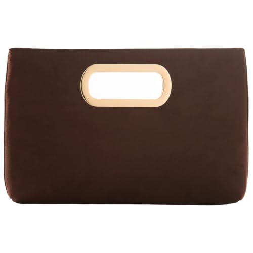 Image of Top Handle Faux Suede Clutch