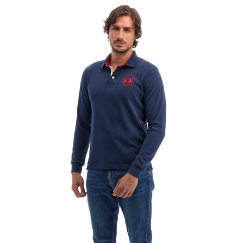 Polo heavy jersey homme La Martina en coton épais à manches longues