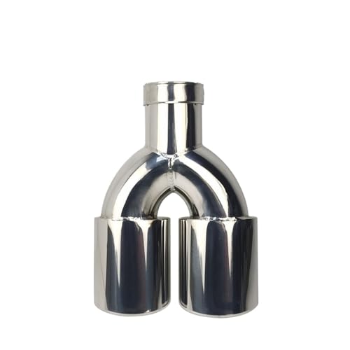Tubo de escape de acero inoxidable universal con doble salida y silenciador deportivo de 63 mm