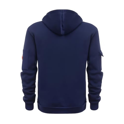 Quarter Zip Pullover Men Big and Tall Tactical Western Hoodies Heavy Fleece Lined Hooded Sweatshirt Warm Oversized Sweat Shirt with Pockets Comfy Gym Workout Hoodies Mens Hoodies Pullover Navy3