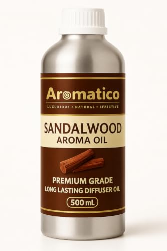Image of AROMATICO Sandalwood Diffuser Oil, with Chandan Essential Oil | Refresh Homes, Offices & Showrooms | Aromatherapy, Diffusers, Air Purifiers, Vaporizers - 500ML