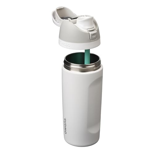 Image of Owala Kids FreeSip Insulated Stainless Steel Water Bottle with Straw for Sports, Travel, and School BPA-Free Sports Water Bottle, 16 oz, Shy Marshmallow