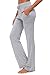 Produktbild OURCAN Damen Yoga Hose Mit Taschen Breites Bein Kordelzug Lose Gerade Lounge Laufen Workout Modale Hose Aktive Freizeit Jogginghose (Hellgrau, 2XL)