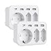 Produktbild USB Steckdose, massway Mehrfachsteckdose 3-Fach Steckdosen (4000W) mit 3 USB Ladegerät (2.4A) und 1 Typ-C-Anschluss (3A), 7-in-1 Steckdosenadapter USB Mehrfachstecker für Phone Laptop - 2 Stück