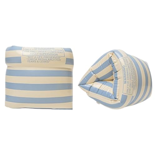 2-4 Pack Arm Floaties for Kids Adult - Vintage Striped Inflatable PVC Swimming Rings Pool Floats Arm Bands for Kids Adult Toddlers Children 3-5-6-12 Years (Blue)