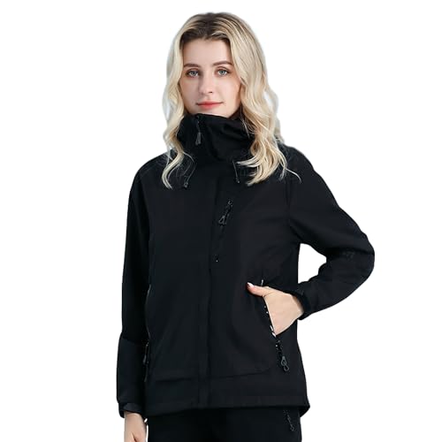 SHYLAC Jaqueta feminina impermeável Midland, corta-vento leve com capuz para caminhadas, ciclismo, c