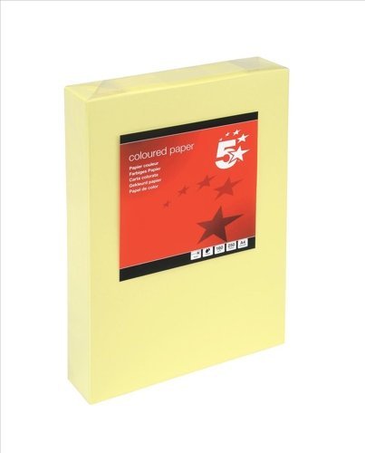 2 X Coloured Card Multifunctional 160gsm A4 Light Yellow [250 Sheets]