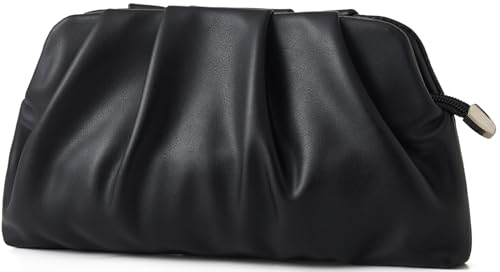 Image of Women's Clutch Purse,Evening Bag for Women Ruched Clutch Purse Detachable Metal Chain Crossbody Bag
