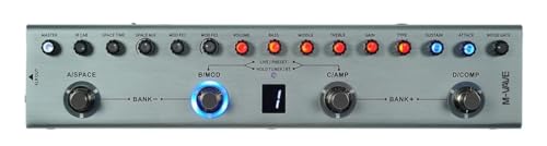 M-VAVE Multi Effects Guitar Pedal For Bass, 36 Editable Presets, Chorus, Delay, Reverb, MOD, IR Loading, Recording, Tuner, Built-in Battery, BT Connection - Digital Electric Bass Effector, TANK B