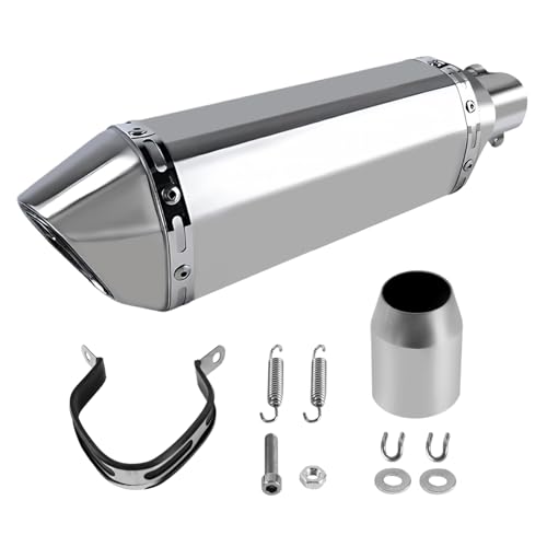 PACEWALKER Motorcycle Slip On Muffler 1.5-2 Universal Motorcycle Exhaust with Removable DB Killer for Street/Sport Motorcycles and Scooters Dirt Bike ATV Street Bike 38-51mm Inlet(Titanium)