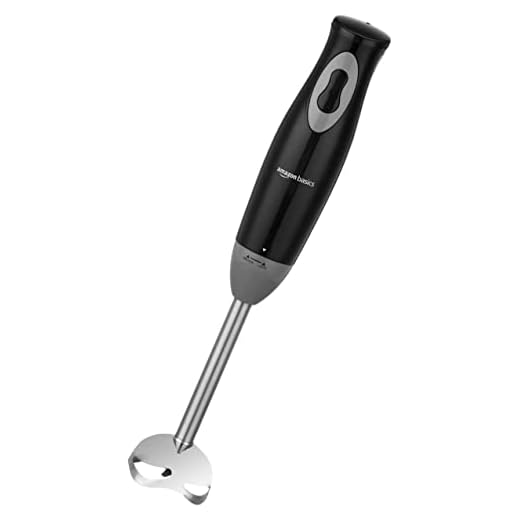 amazon basics 300 Watts Hand Blender With Stainless Steel Stem For Hot/Cold Blending And In-Built Cord Hook, Isi-Marked, Black