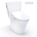 TOTO® WASHLET®+ Aquia IV® Arc Two-Piece Elongated Dual Flush 1.28 and 0.9 GPF Toilet with S5 Bidet Seat, Cotton White - MW4483446CEMFGN#01