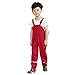 Toddler Boys Girls Rain Pants Waterproof Suspender Jumpsuit Dirty Proof Windbreak Bib Insulated Overalls Outdoor Trousers Lightweight Overalls Kids Rain Suit Summer Romper Outfits Red 1-3 Years