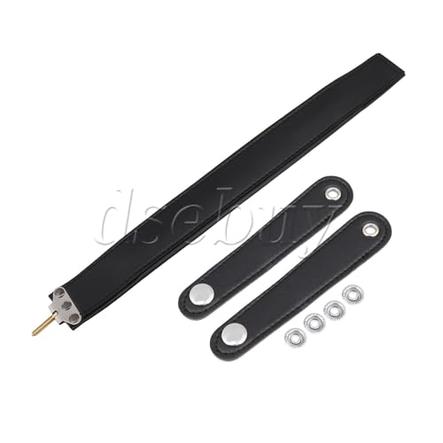 3Pieces Leather Ends Wrist Shoulder S Set for 48/60 Bass Accordion Black