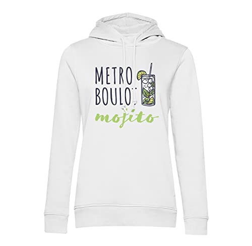 Sweat à Capuche Métro Boulot Mojito Apéro Rhum imprimé noir