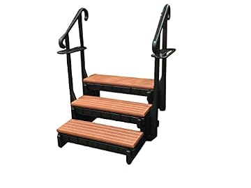 3 step spa steps with handrail