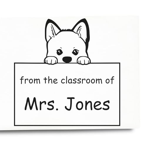 Akita Classroom Book Stamp, Duo Hand Mount, 1-5/8 Square