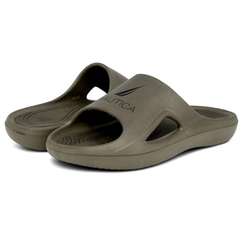 Image of Nautica Men's Athletic Slides Sport Shower Sandals for Indoor & Outdoor - Lightweight, Durable and Comfortable