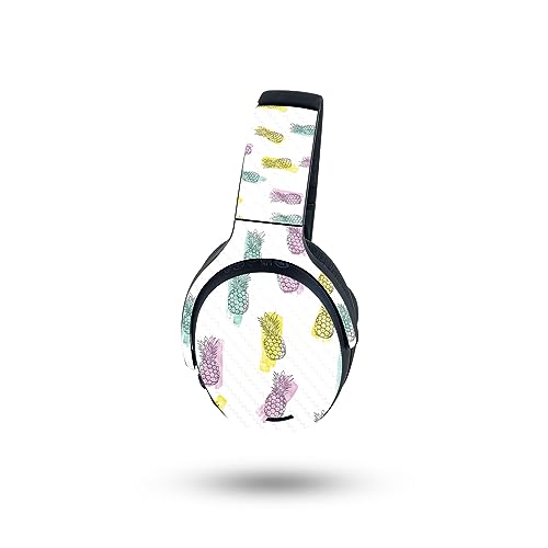 Image of MightySkins Carbon Fiber Skin Compatible with Skullcandy Crusher ANC 2 - Funky Pineapples | Protective, Durable Textured Carbon Fiber Finish | Easy to Apply