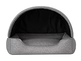 PillowPrim Hundebett, Stoffhundehaus, Katzenhöhle, Hundehütte, Hundekorb, Hundeliege, Schlafplätze, Möbel für Tiere, Hundesofa, Graphit, XL: 82x58 cm