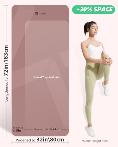 Image of KEEP Extra Wide Yoga Mat, 7mm Thick 72 inch x 32 inch Exercise Mat | 7mm thick Extra wide yoga mat with carry strap for home workout, yoga, exercise and Pilates