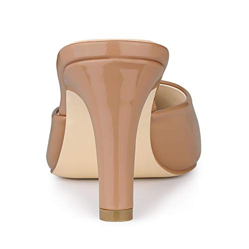 Allegra K Allegra K Women's Pointed Toe Stiletto Heels Nude Slide Mules 9.5 M US