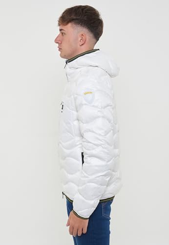 Blauer Giacca In Piumino Bianco Ondulato Wave Tg M - 3