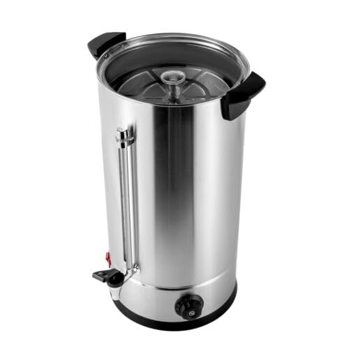 Electric Hot Water Pot Urn, 25L Stainless Steel Catering Tea Urn Coffee Boiler, Instant Heating, Auto-Shutoff/Boil Dry Protection, Large Hot Drink Dispenser