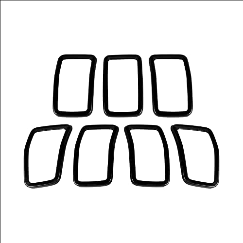 Image of JeCar Grille Inserts ABS Grill Cover Trim Kit Compatible with Jeep Cherokee 2019-2021 KL, Black