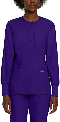 Landau Essentials Relaxed Fit 4-Pocket Snap-Front Scrub Jacket for Women 7525