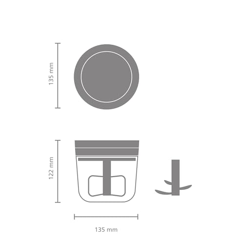 Brabantia Tasty+ Manual Food Chopper | Hand-Powered Mini Chopper with Stainless Steel Blades | Chop & Whisk | Compact Kitchen Tool | Jade Green