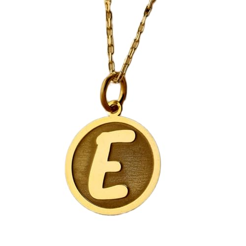 Collier lettre E LKBEADS en argent plaqué or, bijou de tous les jours 45 cm