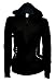 Fashion2ne1 LADY Plus Size Bling Bling Angel Wings Zip up Hoodie Sweater Rhinestones (2X-Large) Black