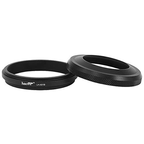 Haoge LH-X51B 2in1 All Metal Ultra-Thin Lens Hood with Adapter Ring Set