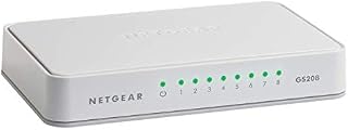 NETGEAR 8-Port Gigabit Ethernet Unmanaged Switch, Desktop, Internet Splitter, Fanless, Plug-and-Play (GS208)