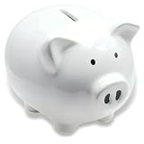 YRDGRG Ceramic Pig Piggy Bank Cute Coin Piggy Bank,White