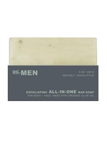Olivia Care 3 Pack Exfoliation Bar Soap Oc Men All In One For Body Face Made With Olive Oil (Sea Salt + Eucalyptus) #TOP24