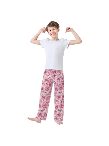 ZZKKO Pink Donuts Macaroon Boys Pants for Kids Jogger Pants with Pockets S3