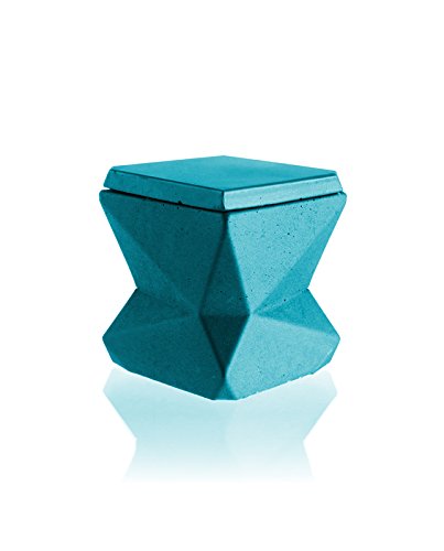 Candellana Candles Candlefort Concrete Candle-Modern III-Marine Blue, Scent: for Her