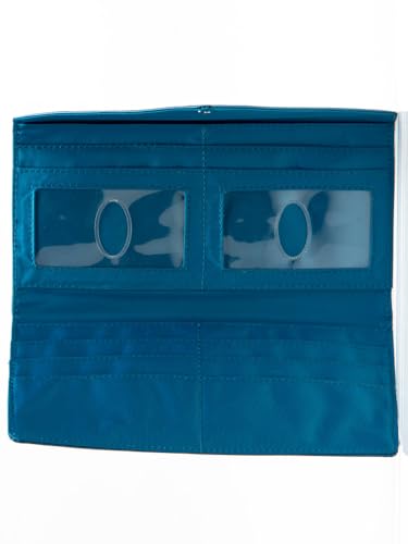Image of Big Skinny Women's Slimvelope Leather Tri-Fold Checkbook Slim Wallet, Holds Up to 40 Cards