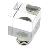 1/4-27 Cube Crystal Lamp Finial Clear Square Lamp Finial Cap Knob Tapped of Tops with Polished Alloy