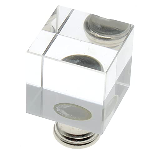 1/4-27 Cube Crystal Lamp Finial Clear Square Lamp Finial Cap Knob Tapped Of Tops With Polished Alloy Base For Lamp Shade Holder Harp Decoration #TOP16