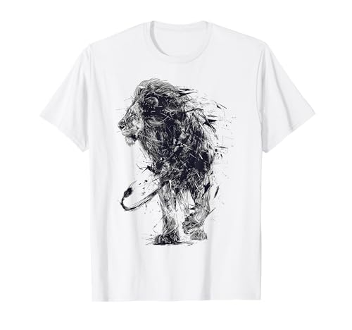 Löwe Malerei Kunst Tier Abstrakt Zeichnung Grafik Löwe T-Shirt