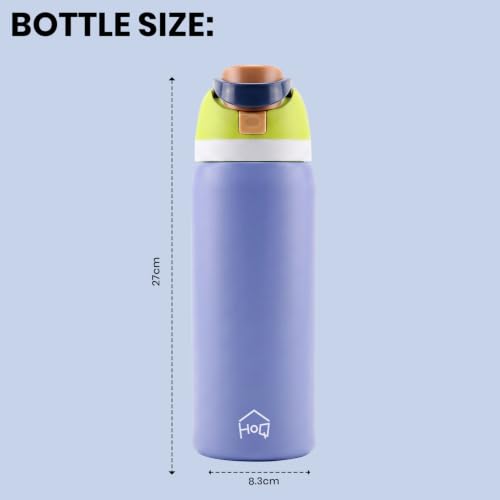 Image of House of Quirk Sippease Stainless Steel Water Bottle with Straw for Sports and Travel BPA-Free 950ML (Purple)